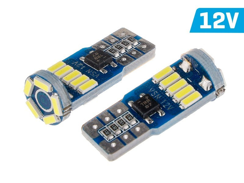 Izzó VISION W5W T10 1224V 15x 4014 SMD LED nem poláris CANBUS fehér 2 db – kép 2