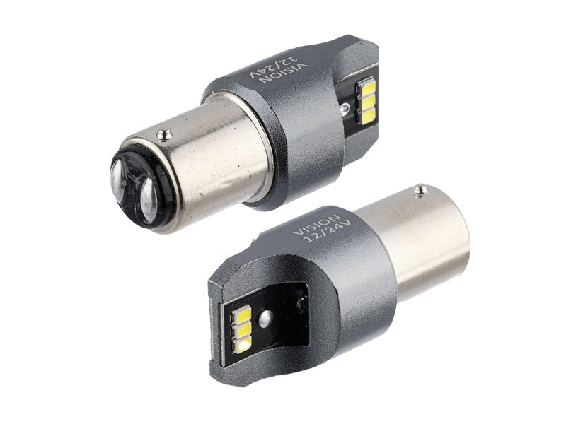 izzó VISION P21 5W BAY15d 1224V 6x 3020 SMD LED nem poláris CANBUS fehér 2 db – kép 2