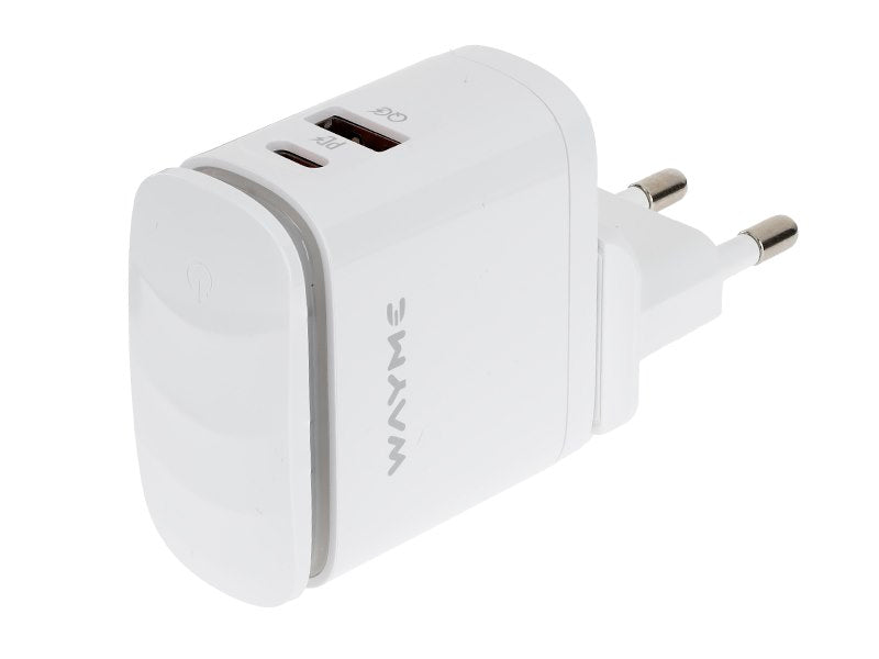 WAYME 25W USB C PD QC30 hálózati töltő érintős LED lámpával adapterek csatlakozók EU UK és USA aljzatokhoz – kép 2