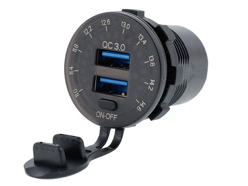 Beépített töltő USB QC30 USB 6A kapcsolóval – kép 2