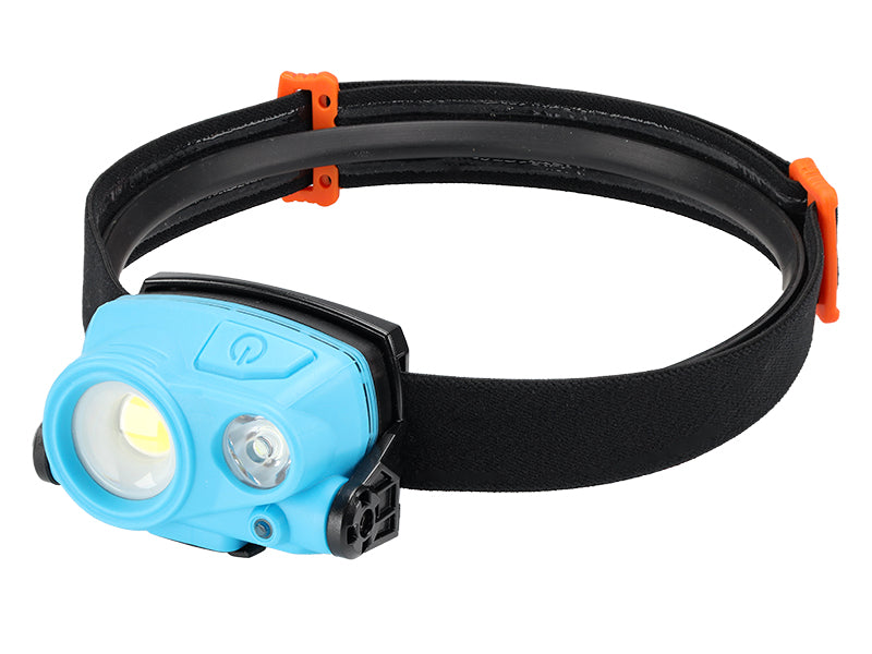 Újratölthető fejlámpa, 3W COB LED 400 lm + 2W SMD LED 200 lm