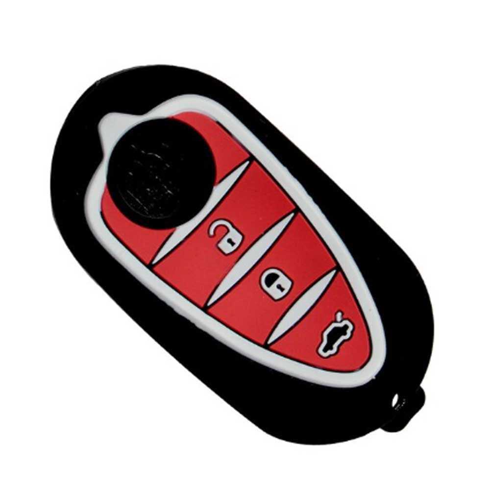 Alfa Romeo 3 gombos szilikon tok - Fekete