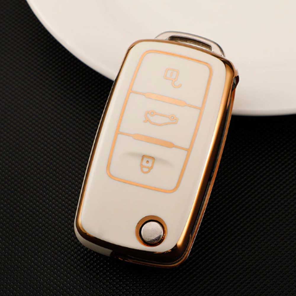 Seat 3 gombos TPU kulcstok - Krémfehér