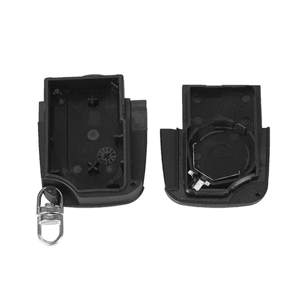 Fekete színű, 2 gombos Audi bicskakulcs, kulcsház belseje.