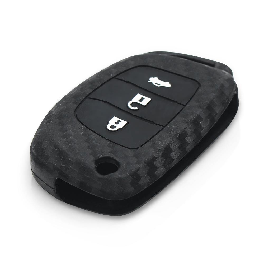 Hyundai szilikon tok 3 gombos carbon