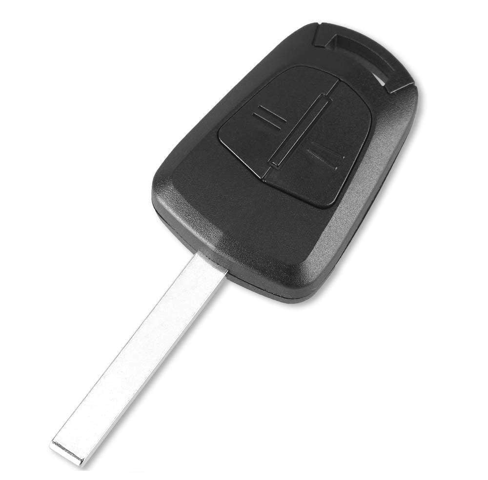 Fekete színű, 2 gombos Opel kulcs.