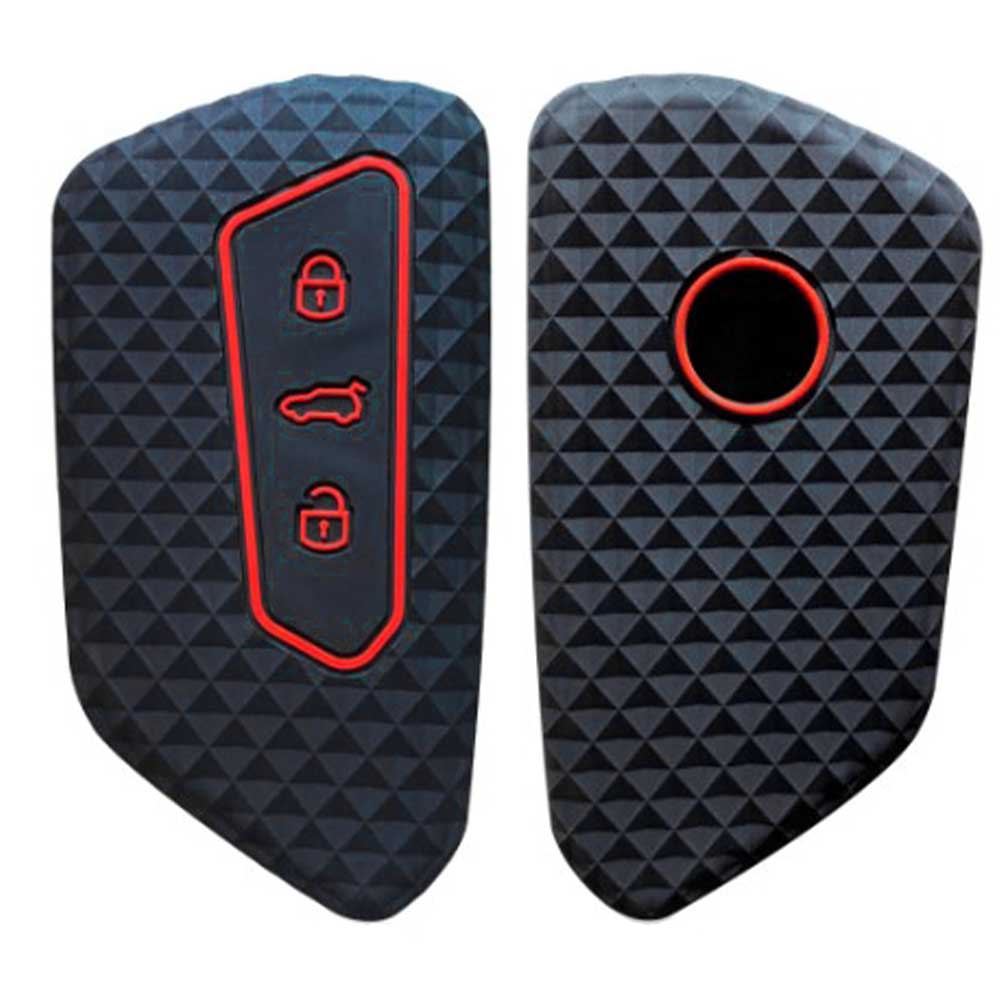 Fekete színű, 3 gombos Seat kulcs szilikon tok.