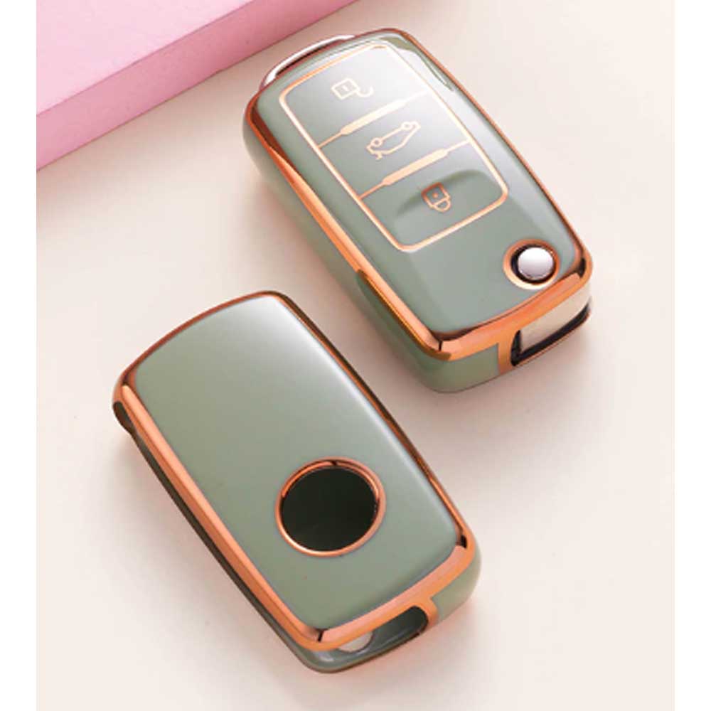 Seat 3 gombos TPU kulcs tok zöld színben