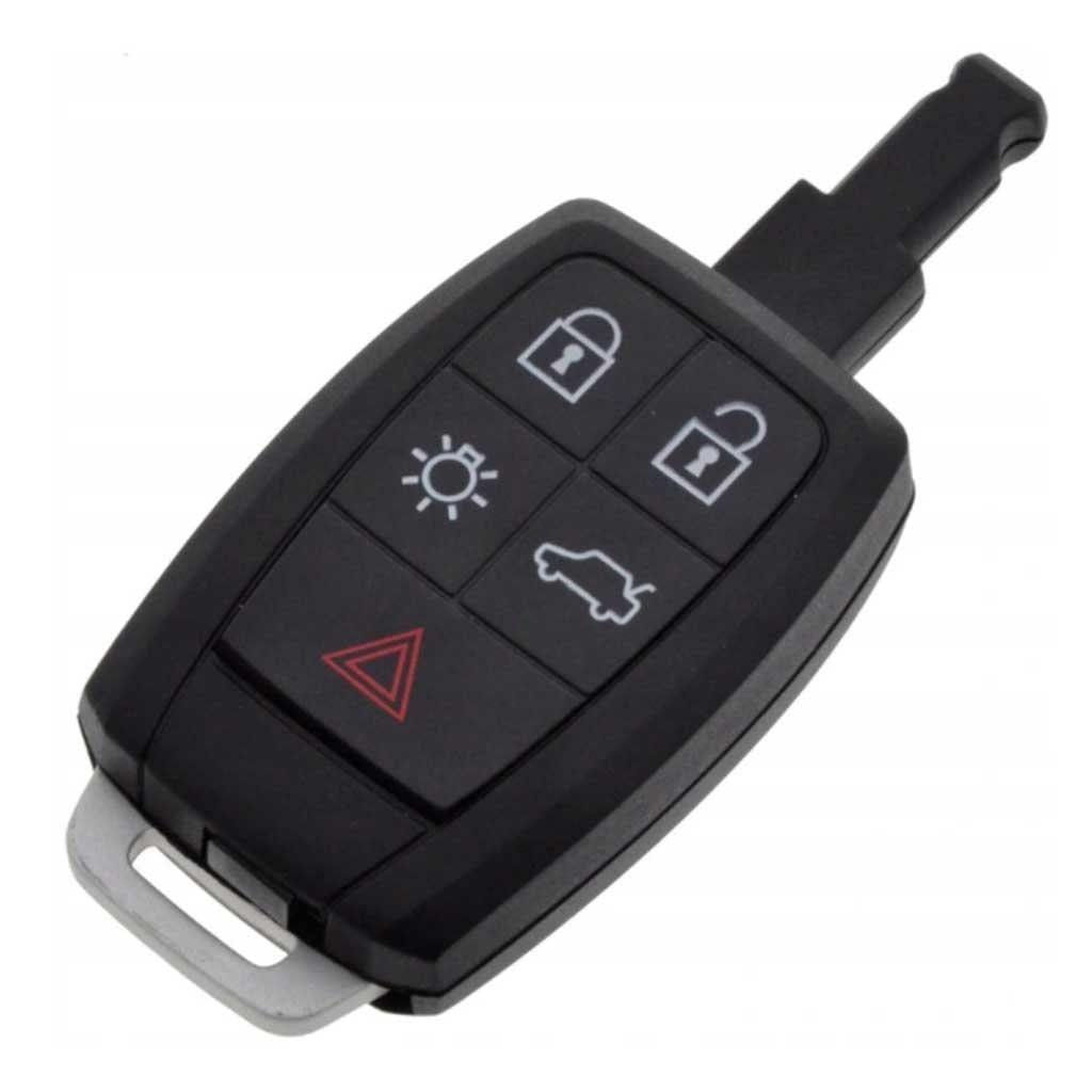 Fekete színű, 5 gombos Volvo kulcs, kulcsház.