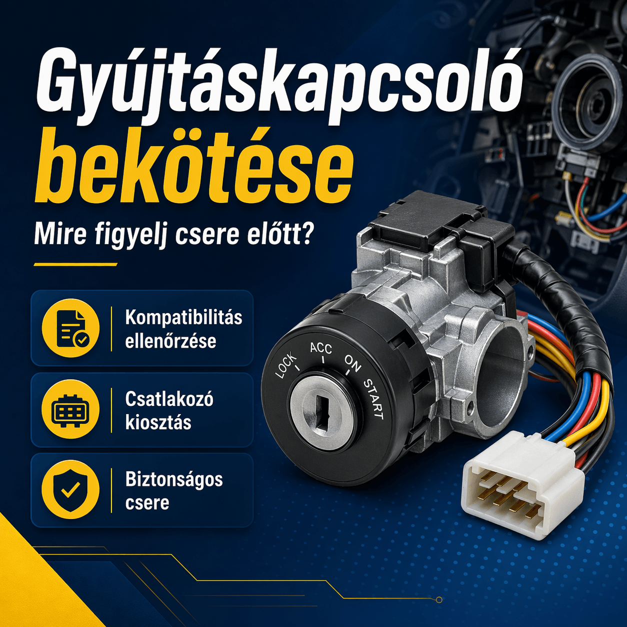 Gyújtáskapcsoló bekötése
