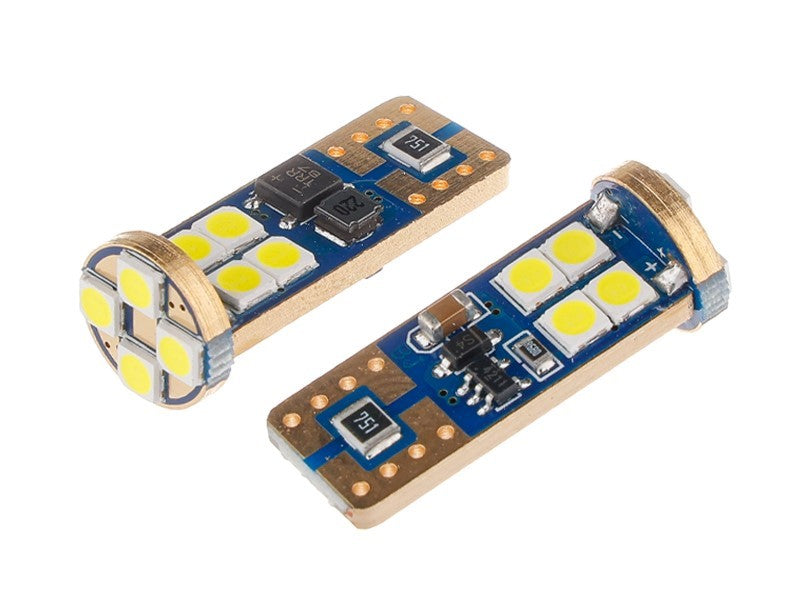 Izzó VISION W5W T10 1224V 12x 3030 SMD LED nem poláris CANBUS fehér 2 db – kép 2