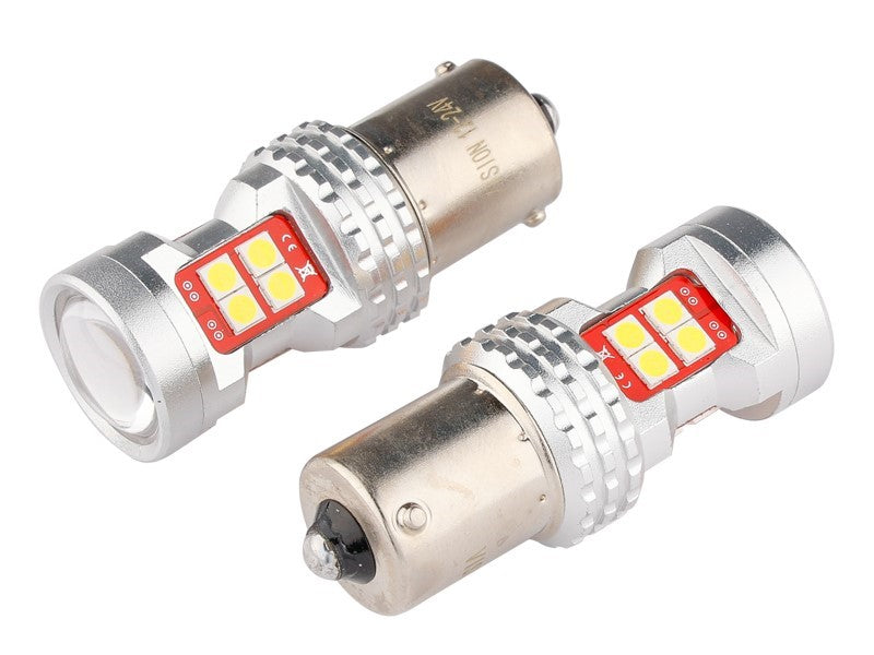 Izzó VISION R5W  R10W BA15s 1224V 13x 3030 SMD LED nem poláris CANBUS fehér 2 db – kép 2
