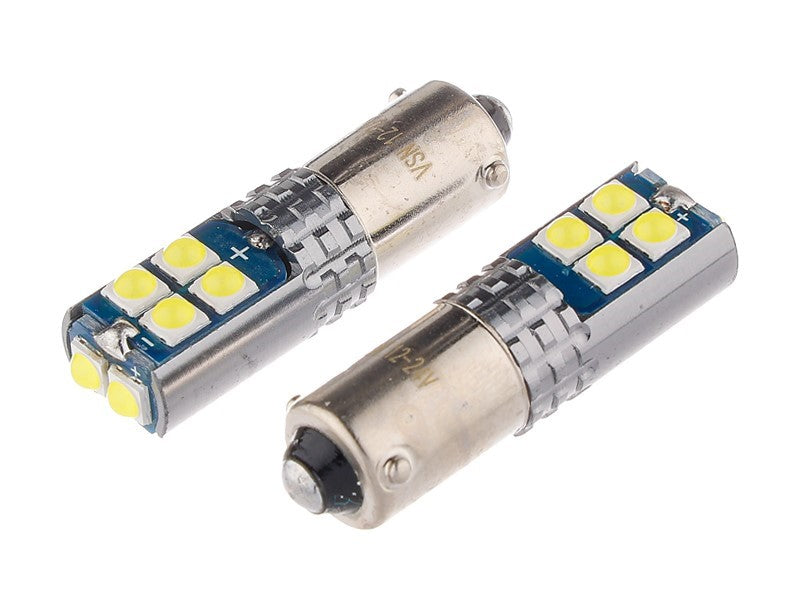 Izzó VISION H6W BAX9s 1224V 10x 3030 SMD LED nem poláris CANBUS fehér 2 db – kép 2