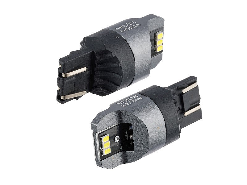 Izzó VISION W21  5W T20q 1224V 6x 3020 SMD LED nem poláris CANBUS fehér 2 db – kép 2