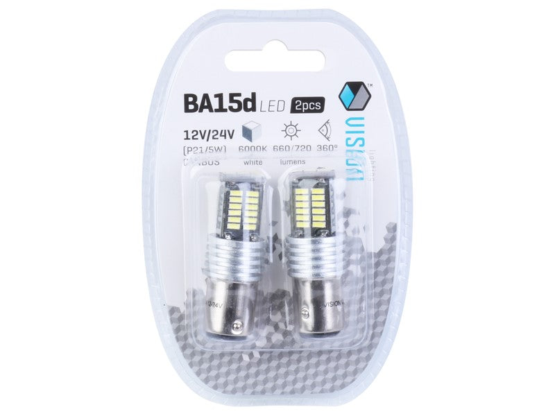 izzó VISION P21  5W BAY15d 1224V 30x 4014 SMD LED CANBUS fehér 2 db – kép 3