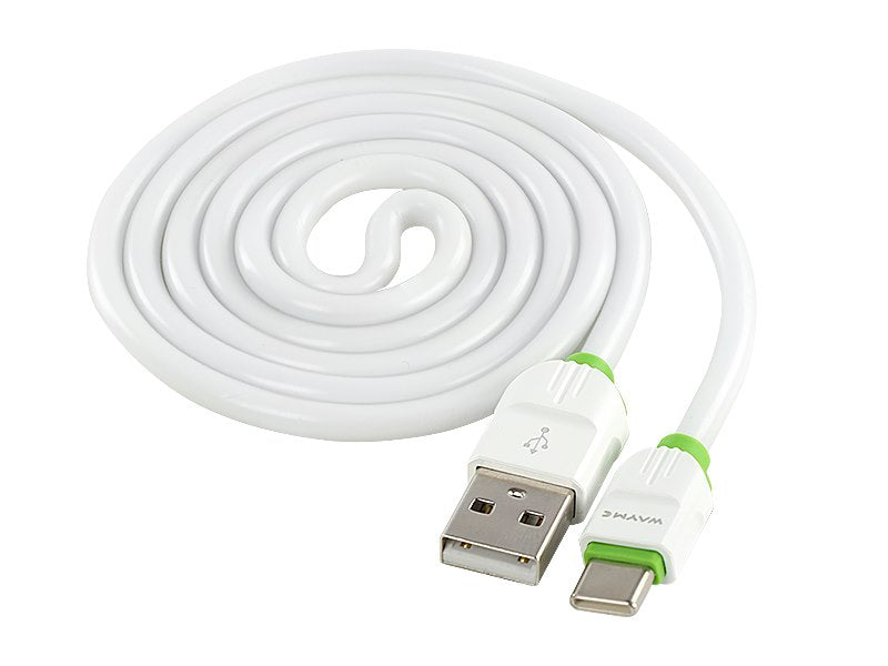WAYME töltő  és szinkronizáló kábel szilikon kerek 100 cm USB> USB C – kép 2
