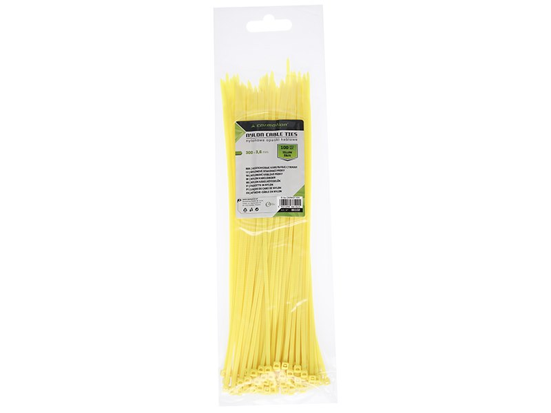Nylon kábelkötegelő 300x36 mm sárga 100 db – kép 3