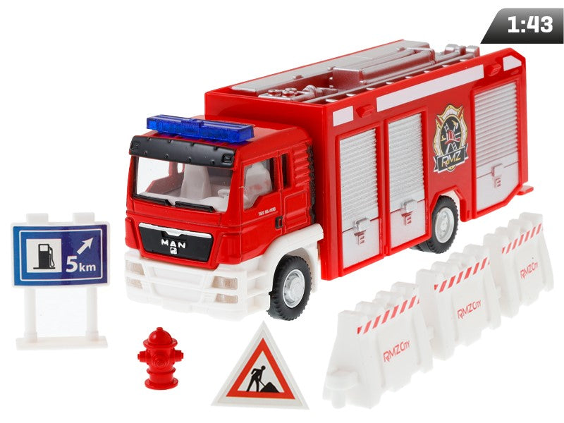 1:64-es modell, RMZ városi tűzoltóautó + tartozékok