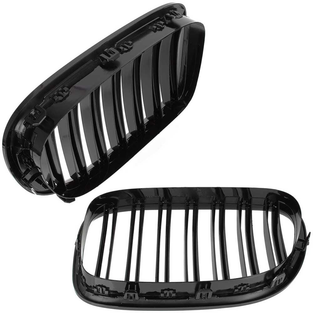 BMW 7 F01/F02 hűtőrács (fényes fekete, double bar – bal+jobb) 2008-2011