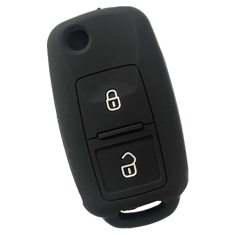 Skoda 2 gombos szilikon tok fekete színben