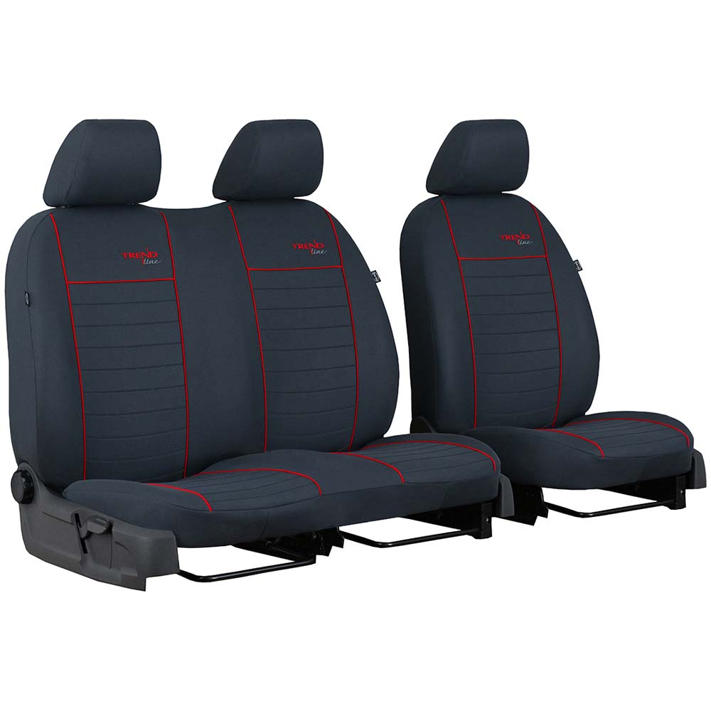 3 személyes Trend Line 2+1 üléshuzat kishaszon autókba piros színben, szövet anyagból